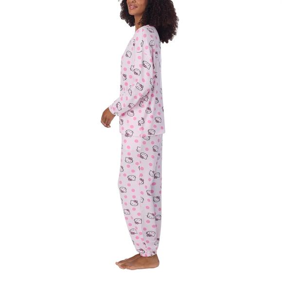 NWT Hello Kitty Women's 2-PC Printed Long Sleeve Soft Jersey Pajama Lounge Set - Picture 2 of 11